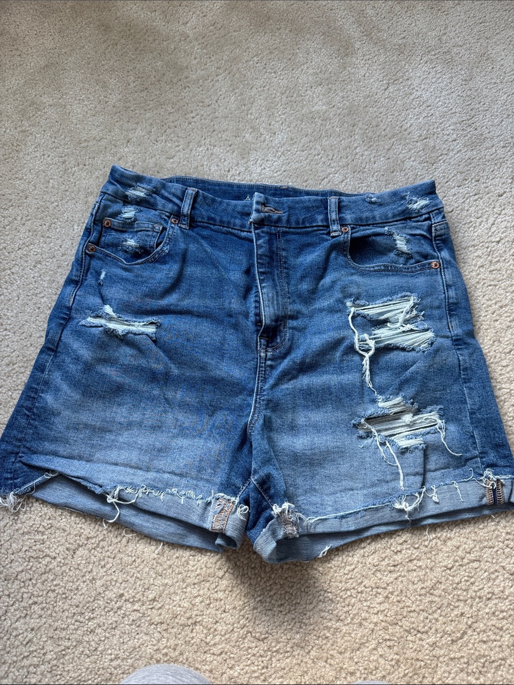 American Eagle Outfitters Distressed Blue Denim Jean Shorts